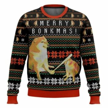 Bonkmas Cheems Doge Meme Ugly Christmas Sweater