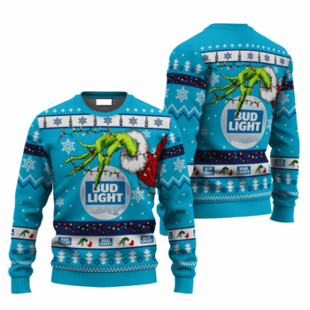 Bud Light Grinch Hand Stock Ugly Sweater