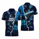 Bud Light Tropical Torn Paper Polo Shirt