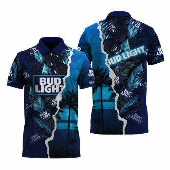 Bud Light Tropical Torn Paper Polo Shirt