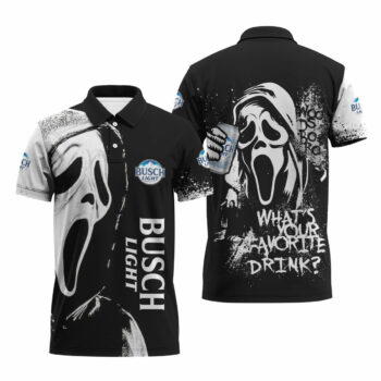 Busch Light Ghostface Scream Polo Shirt