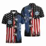 Busch Light Patriotic Grunge Flag Polo Shirt
