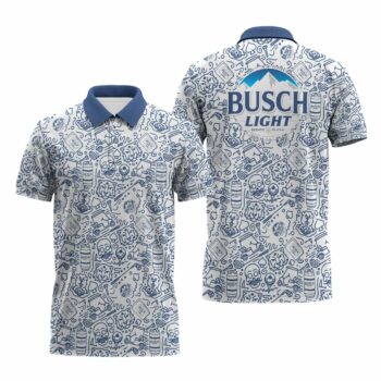 Busch Light Summer Doodle Art Polo Shirt