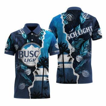 Busch Light Tropical Torn Paper Polo Shirt