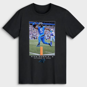 Carolina Panthers Rico Dowdle Black Football League Flash Features Week 6 T-Shirt