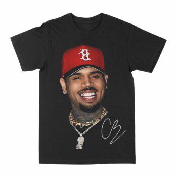 Chris Brown "Big Face Red Hat" Graphic T-Shirt