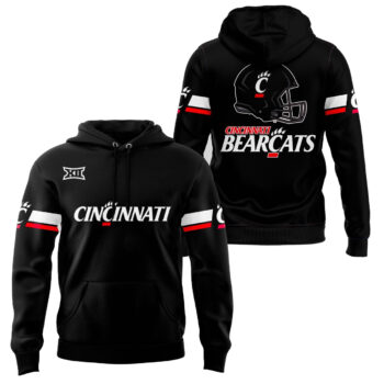 Cincinnati Football Big 12 Black Pullover Hoodie 2025