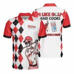 Coors Light Diamond Skull Golf Polo Shirt