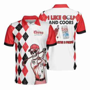 Coors Light Diamond Skull Golf Polo Shirt