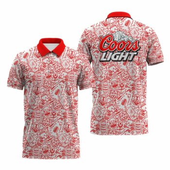 Coors Light Summer Doodle Art Polo Shirt