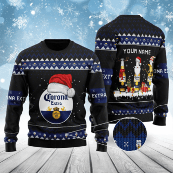 Corona Extra Bottle Santa Ugly Sweater