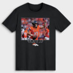 Denver Broncos Bo Nix Black Footbal League Flash Features Week 7 T-Shirt