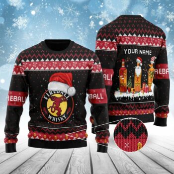 Fireball Bottle Santa Ugly Sweater