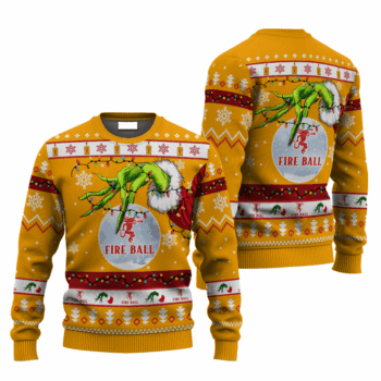 Fireball Grinch Hand Stock Ugly Sweater