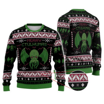 Funny Merry Christmas Cthulhu Ugly Sweater