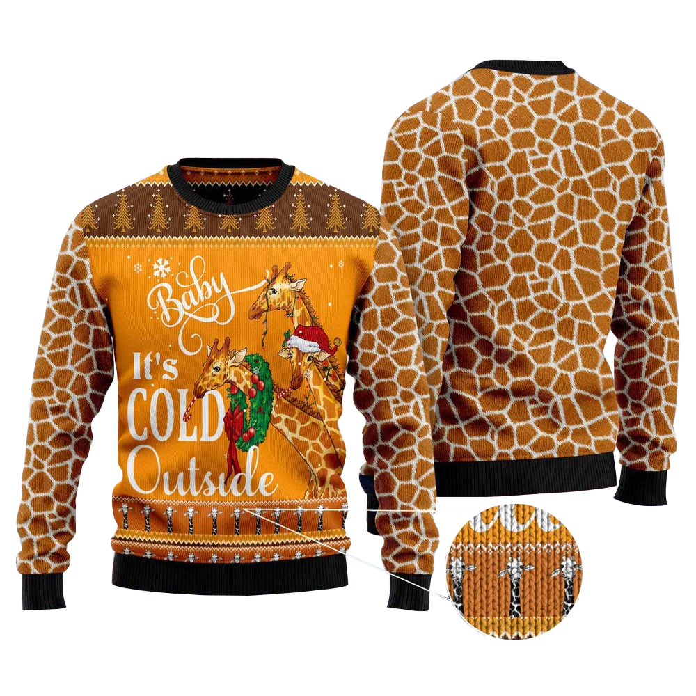 Giraffe Baby It'S Cold Outside Ugly Christmas Sweater Giraffe Baby It'S Cold Outside Ugly Christmas Sweater