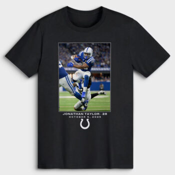Indianapolis Colts Jonathan Taylor Black Flash Features Week 5 T-Shirt