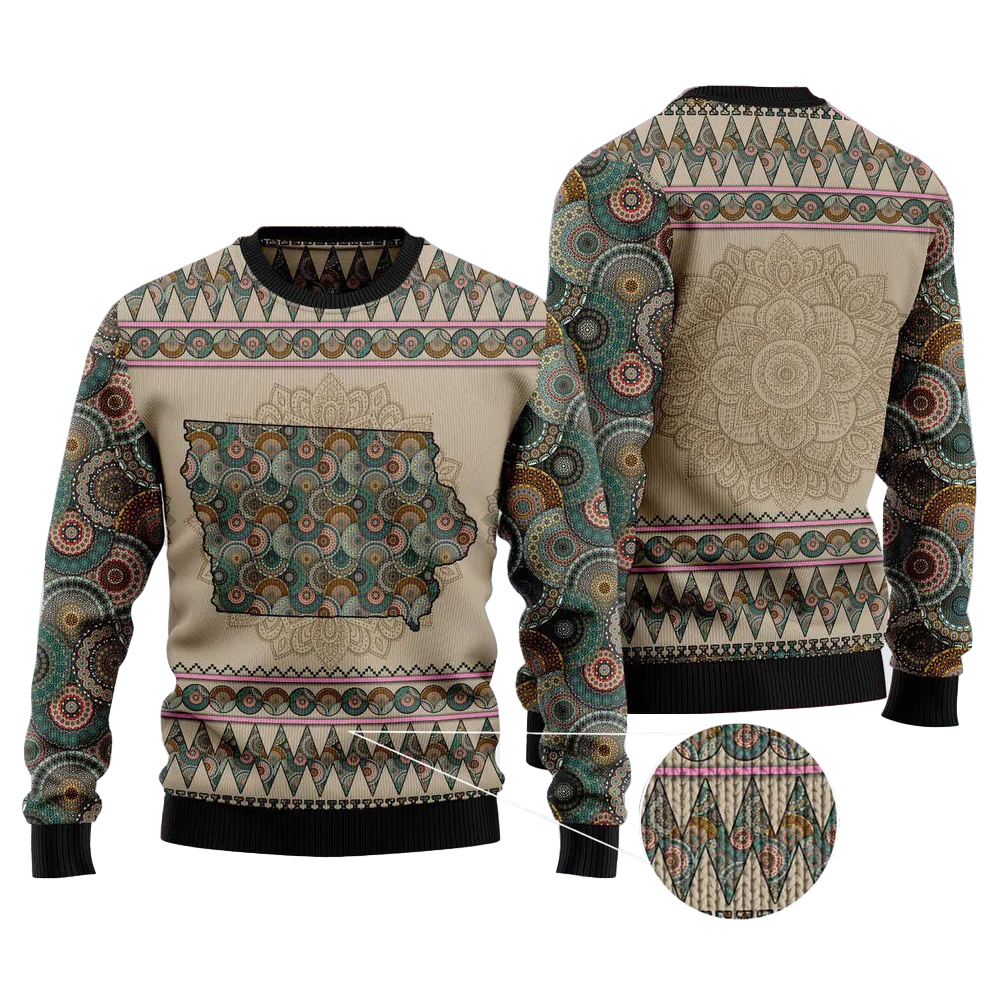 Iowa Mandala Ugly Christmas Sweater Iowa Mandala Ugly Christmas Sweater