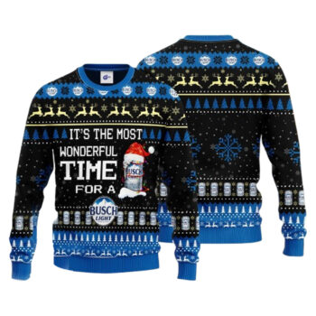 It Is The Most Wonderful Time For A Busch Light Ugly Christmas Sweater