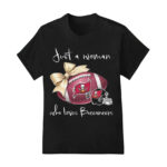 Just A Woman Who Loves Tampa Bay Buccaneers Pink Bow 2025 Shirt
