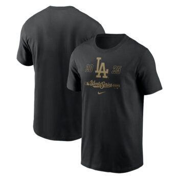 Los Angeles Dodgers Black 2025 World Series World Wide T-Shirt