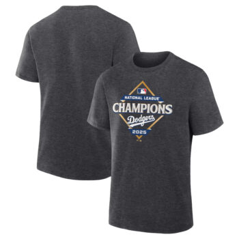 Los Angeles Dodgers Heather Charcoal 2025 National League Champions Locker Room T-Shirt