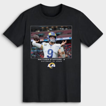 Los Angeles Rams Matthew Stafford Black Footbal League Flash Features Week 7 T-Shirt