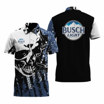Busch Light Skull Legend Polo Shirt