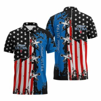 Michelob Ultra Patriotic Grunge Flag Polo Shirt