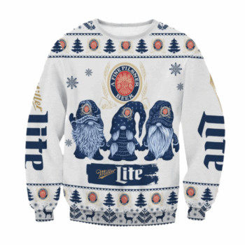 Miller Lite Christmas Gnomies Ugly Sweater