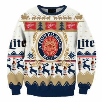 Miller Lite Christmas Ugly Sweater