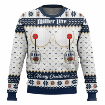 Miller Lite Merry Christmas Ugly Sweater