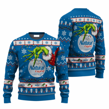 Natural Light Grinch Hand Stock Ugly Sweater