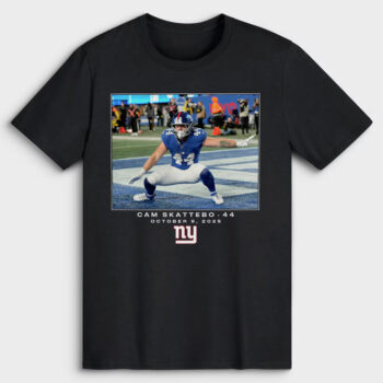 New York Giants Cam Skattebo Black Football League Flash Features Week 6 T-Shirt