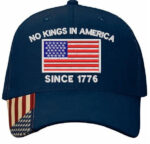 No Kings In America Embroidered Hat-Navy