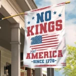 No Kings in America Flag House Flag