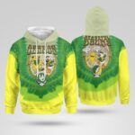 Oregon Ducks Grateful Dead 26 Yellow Bear & Mascot Tie-Dye T-Shirt
