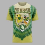 Oregon Ducks Grateful Dead 26 Yellow Bear & Mascot Tie-Dye T-Shirt