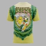 Oregon Ducks Grateful Dead 26 Yellow Bear & Mascot Tie-Dye T-Shirt
