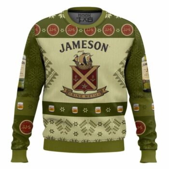Jameson Irish Whiskey Sine Metu Ugly Christmas Sweater
