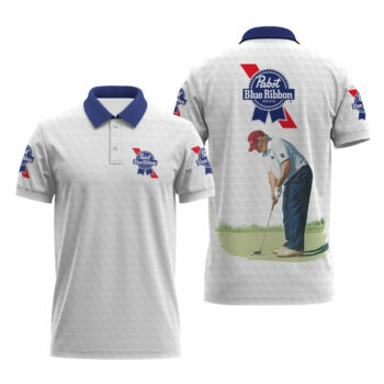 Pabst Blue Ribbon Donald Trump Golf Polo Shirt