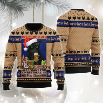 Pabst Blue Ribbon Is All I Want For Christmas Ugly Sweater