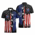 Pabst Blue Ribbon Patriotic Grunge Flag Polo Shirt