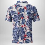 Pabst Blue Ribbon Sticker Polo Shirt Men