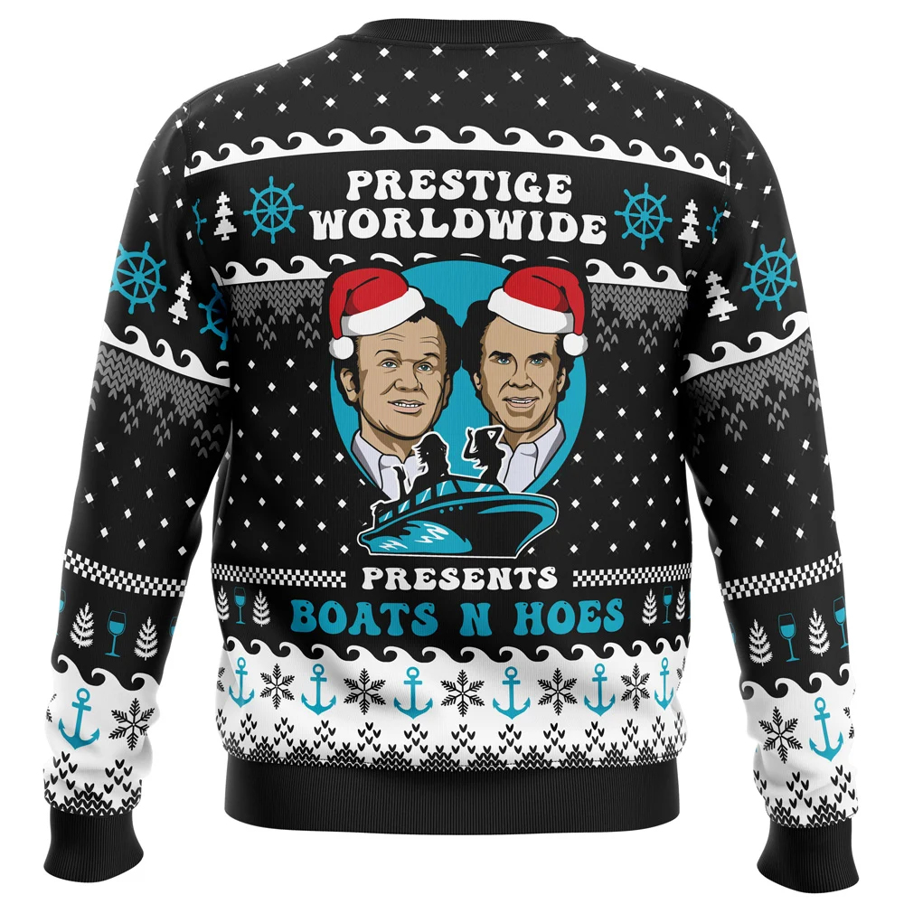 Prestige Worldwide Boat n Hoes Step Brothers Ugly Christmas Sweater Prestige Worldwide Boat n Hoes Step Brothers Ugly Christmas Sweater