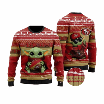 San Francisco 49Ers Christmas Ugly Christmas Sweater Baby Yoda