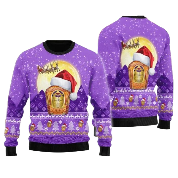 Santa Claus Sleigh Crown Royal Ugly Sweater Santa Claus Sleigh Crown Royal Ugly Sweater