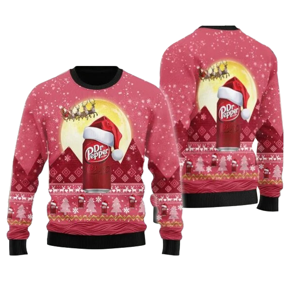 Santa Claus Sleigh Dr Pepper Ugly Sweater Santa Claus Sleigh Dr Pepper Ugly Sweater