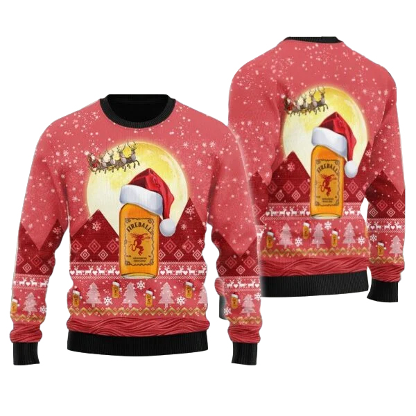 Santa Claus Sleigh Fireball Ugly Sweater Santa Claus Sleigh Fireball Ugly Sweater