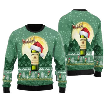 Santa Claus Sleigh Jameson Ugly Sweater